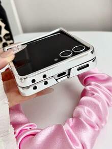 1pc Girls Electroplated Leopard Print Scarf Bracelet Style Smart Phone Case Protective Cover Portable Design Phone Case Protective Cover Compatible With Samsung Galaxy Z Flip8, Galaxy ZFlip 7, Galaxy ZFlip 7FE, Galaxy ZFlip 6, Galaxy ZFlip 5 Back To School Season - Multicolor - View 10