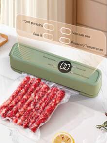 Rechargeable Portable Mini Vacuum Sealer Machine, 3-Level Adjustable Digital Display, 1200mAh Fully Automatic Multi-Function Household Food Preservation Sealing Device, Electric Vacuum Packaging Machine For Food Storage, Long-Lasting Freshness Lock, Home Food Sealing Machine - Multicolor - View 10