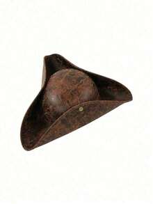 1pc Neutral Brown Sailor Pirate Tricorne Hat, Fashion Captain Hat, Performance Costume, Fun Cosplay Prop For Masquerade Halloween - Multicolor - View 7