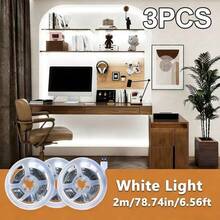 5pcs/3pcs/1pc, LED Light Strip With Switch, USB Powered Flexible Ceiling Light Strip With Button Switch, Warm White/White Light, Drill-Free Linear Light Strip Suitable For TV Backlight And Home Decor, Perfect For Weddings, Halloween, Christmas, Parties And More - White - View 14