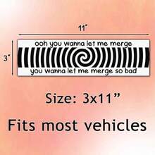Oh You Wanna Let Me Merge Funny Gen Z Meme Vinyl Weather-Resistance Funny Bumper Sticker For Cars, Trucks - Colorful - View 2