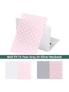 Pink White Polka Dot Hard Laptop Case Compatible With MacBook Air Pro, Cute Polka Dots Pattern PC Hard Shell Protective Cover, Shockproof Anti-Scratch Notebook Computer Case For 13 14 15 16 Inch - View 4