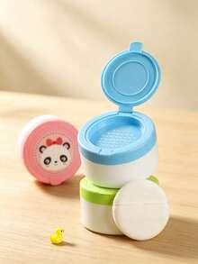 Caja portátil de polvo diario para bebé, excelente sellado para prevenir eficazmente la dispersión del polvo, con esponja de polvo a juego con tacto amigable con la piel, cuidando la delicada piel del bebé, práctica para el hogar y los viajes - Multicolor - Ver 7
