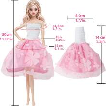 7-Piece Comfortable & Fashionable Mix & Match Doll Outfit Set, Suitable For 11.5 Inch Dolls, Ideal For Daily Play, Christmas/Birthday And Other Holiday Gifts (Doll Not Included) - Pink - View 2