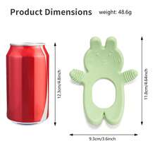 1pc Rabbit Shaped Silicone Baby Teething Toy, Multi-Texture Surface Design Suitable For Baby Chewing, Durable And Easy To Clean, Baby Bath Toy - Multicolor - View 4