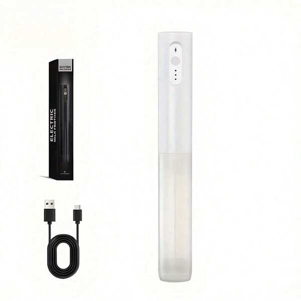 Espumador de leche eléctrico recargable, carga USB, espumador de leche de mano, adecuado para café, latte, cappuccino, 3 velocidades ajustables, Body de ABS y cabezal de agitación de acero inoxidable, portátil, adecuado para viajes, fácil de limpiar
