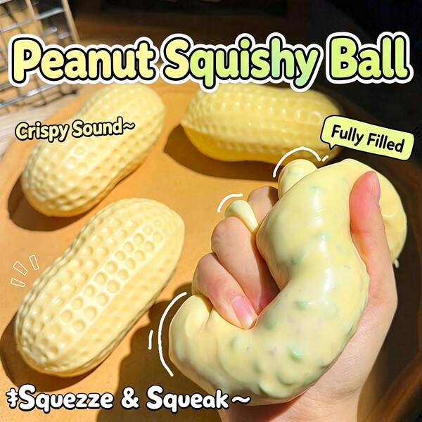 1/2 buah Bola Pereda Stres Kacang Renyah, Bola Remas Sentuhan Lembut ASMR Mainan Sensorik Anti-Stres Versi Dewasa Hadiah Ulang Tahun Hadiah Liburan Hadiah Sempurna