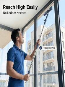 360° Rotating Double-Sided Window Cleaning Tool, Multi-Functional High-Rise Glass Squeegee With Scraper For Exterior Windows, Floors And Car Windshields, Household Cleaning Tool, Home Essentials And House Accessories For Easy Daily Cleaning - A - View 9