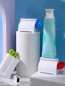 Manual Toothpaste Squeezer, Hand Cream And Facial Cleanser Dispenser, Toothpaste Tube Squeezer, Sample Roller, DIY Creative Toothpaste Squeezer, Pet Toothpaste, School And Kindergarten Essentials, Birthday And Graduation Gifts, Children's Soft Toothpaste Push Rod Toothpaste Press Tool, Facial Cleansing Pump Rotary Manual Press Tool - Multi-color - View 3