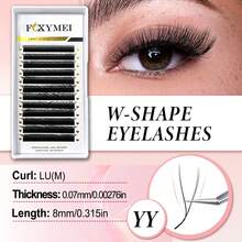 FOXYMEI 12Rows LU(M) W Shape YY/3D/4D/5D Eyelash Extension 7-15mm Individual Promade Fans Lashes 0.07mm Naturally Soft Handmade Woven Fan-Shaped Lash Faux Mink Volume Lashes Easy Fanning For Beginners Salon Quality - View 45
