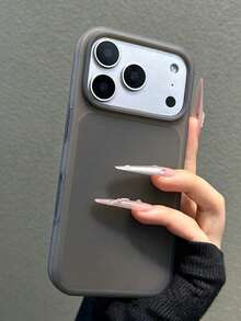 1 Buah Casing Ponsel Jelly Cair Macaron Dopamine Kompatibel Dengan iPhone 17 Pro, Gaya Segar, Matte yang Terasa di Kulit, Pelindung Anti Guncangan Cakupan Penuh Untuk iPhone 16promax/15pm/14pro/13, Transparan - Hitam - View 2