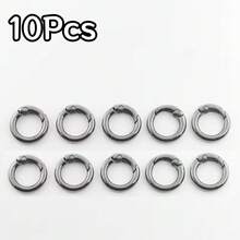 10/20/30 Pcs Flat Trigger Snap Rings O-Rings, Metal Keychain Rings, Used For Keychains, Bags, Wallets Round Clips - Keychain Hooks Replacement Keyring Lanyard DIY Crafts - Multicolor - View 17