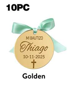 Personalized Baptism Gift Tags, Customized Gold Acrylic Cross Baptism Party Favor Tags, Baby Baptism Party Decoration, Gift Box Labels, Keepsake Charms - Multicolor - View 29