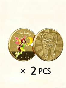1pc Tooth Fairy Theme 3D Embossed Gold Plated Commemorative Coin, Suitable For Tooth Loss, Birthday, Holiday Gift, Perfect For Christmas Party, Room Decor, Home Decor, Christmas Small Gift, Classroom - Multicolor - View 14