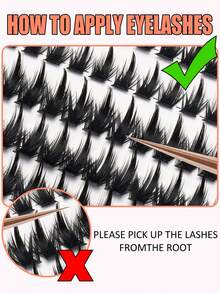 216 Bundles Faux Mink Eyelash Clusters, D Curl Mixed Length Design For Natural Voluminous Look, Reusable, Suitable For Daily Wear, Wedding, Cosplay, Christmas And Other Occasions, False Eyelashes, Eyelash Clusters - D - View 5
