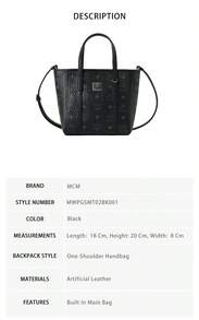 Mcm Liz Visetos Logo Women's Shoulder Bag MWPGSMT02BK001 - 黑色MWPGSMT02BK001 - 查看 8