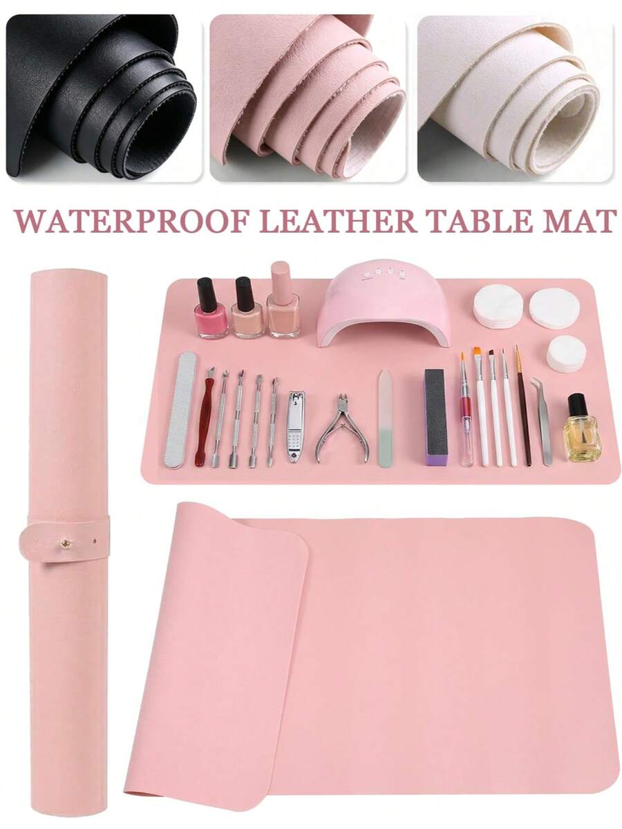 1pc Waterproof Wear-Resistant Nail Art Table Mat, Anti-Stain Nail Art Desk Pad, Prevents Nail Art Work Contamination Of Tabletop, Multi-Functional Reusable, Suitable For Nail Salons, Home Use Table Mat, Nail Art Auxiliary Tool - Multicolor - View 1