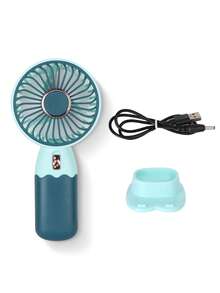 AOYI 1 pieza Ventilador portátil de mano operado con batería, de diseño electroplateado minimalista, incluye cable de carga USB y función de soporte para teléfono móvil - Multicolor - Ver 17