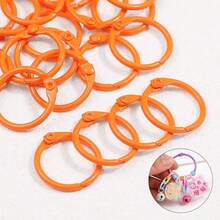 20 buah Ring Pengikat Kertas Longgar Warna Oranye Muda, Ring O-Ring Logam Terbuka yang Dapat Digunakan Kembali, Cocok untuk Kartu Indeks, Kartu Flash, Buku Catatan Perencana, Album Foto, Scrapbooking, Gantungan Kunci DIY, Pengorganisasian Kantor dan Belajar - Set - View 2