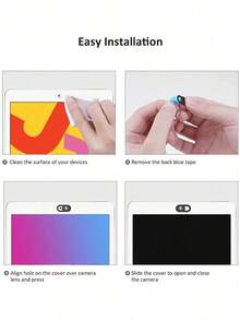 3pcs Cute Panda Pattern Camera Privacy Cover, Ultra Thin Sliding Webcam Blocker, Privacy Protector For Smartphone Laptop Desktop Tablet, Strong Adhesive Decorative Camera Lens Cover - Multicolor - View 5