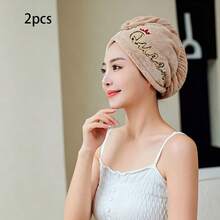 1-3 buah Topi Pengering Rambut Panjang Wanita QUEEN Bordir Baru, Tebal, Sangat Menyerap, Lembut dan Nyaman. - MultiWarna - View 10