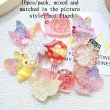 10 pièces Série d'insectes mixtes DIY, boucles d'oreilles, accessoires pour cheveux, autocollants en résine, articles de papeterie, coques de téléphone, porte-clés, breloques ajourées, autocollants décoratifs (Création de bijoux pour adultes de 14 ans et plus) - Multicolore - Voir 8