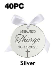 Personalized Baptism Gift Tags, Customized Gold Acrylic Cross Baptism Party Favor Tags, Baby Baptism Party Decoration, Gift Box Labels, Keepsake Charms - Multicolor - View 27
