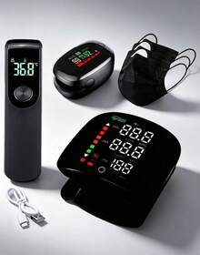 Wrist Blood Pressure Monitor With Voice LCD Display Black Rechargeable - ALPS-GRAY - View 6