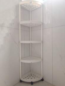 3/4/5层三角形塑料转角浴室收纳推车，带4个轮子，节省空间。也可作为礼品赠送。可用于角落、厨房、客厅、浴室、酒店、阳台、玄关等场所，存放洗发水、洗面奶、面膜和其他美容产品。 - 彩色 - 查看 14