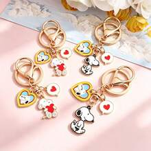 SNOOPY 12/8/4/2/1pc Cute Cartoon Snoopy Alloy Keychain, Student Couple Gift, Bag Charm, Key Ring, Backpack Pendant - Multicolor - View 15