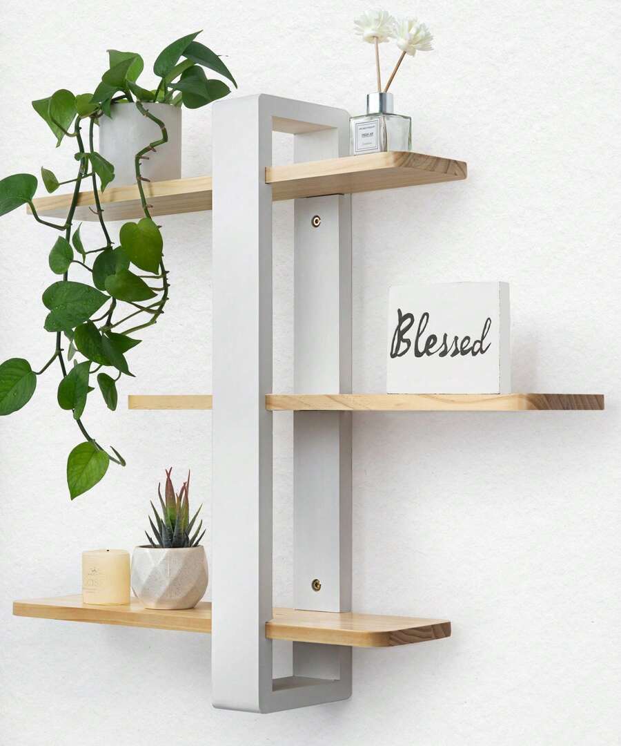 Scaffali audiovisivi - Bianco e legno - Visualizzare 1
