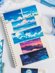 6-Roll Box Set Of Washi Tape Featuring Natural Scenery And Sky Landscapes, A Beautiful Tape Set For DIY Planners, Diaries, Decoration Stickers, And Stationery Supplies - Sets - View 9