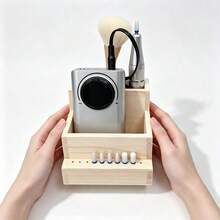 1pc Wooden Nail Drill Storage Box, Multi-Compartment Nail Tool Organizer, Nail Drill Bit Holder, Nail Supplies Storage Rack, Suitable For Nail Salon - Multicolor - View 7