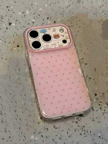 Casing Ponsel Anti Jatuh Mengkilap Motif Polkadot Lucu, Kompatibel dengan iPhone 17 Pro Max 11 12 13 14 15 16 Pro Max, Casing Pelindung IMD, Hadiah untuk Anak Perempuan - Berwarna merah muda - View 3