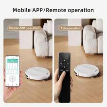 Robot Vakum dan Pel 3-in-1, Pembersih Lantai Otomatis dengan Kontrol Aplikasi & Jarak Jauh, 6 Mode, Pengenalan Rintangan & Anti-Jatuh, Dapat Diisi Ulang, Waktu Siaga Lama, Tangki Air Mendukung Penggunaan Kering & Basah, Cocok untuk Lantai Keras di Rumah, Kapasitas Baterai 2000mAh - karang putih - View 5