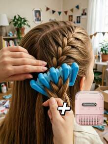 2-Piece Hair Styling Tool Set: Fine-Tooth Comb, Hair Scissors, Quick Hair Clips, Stylist Curling Tool Accessories, Suitable For Women, Girls And Wedding Hairstyles - A - View 5