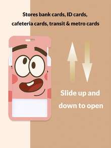 SpongeBob SquarePants SquarePants Cartoon Card Holder - Student ID, Cafeteria Meal Card, Badge, Campus Bus Metro Access Card Protective Cover - Multicolor - View 2