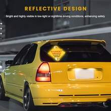 2 PCS Student Driver Signs For Car, 5 X 5 Inch Please Be Patient Auto Bumper Sticker With Suction Cups, Removable New Driver Sign Safety Warning Decal For Car Truck SUV - Yellow - View 5