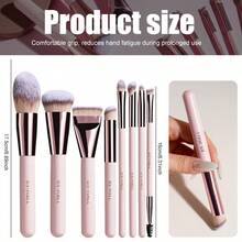 BS-MALL Precision Makeup Application High-Quality 8-Piece Pink Makeup Brush Set, Multi-Function Makeup Brushes, Portable Makeup Application, Non-Irritating, No Shedding, Beauty Brushes, Gift For Girlfriend And Women - Pink - View 8