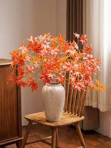 ZaiYe 1pc, Artificial Large Maple Leaf Branches, Fall Decoration, Artificial Flowers And Greenery, Suitable For Parties, Autumn Home Decoration, Suitable For Wedding Bouquets, Table Centerpieces, Thanksgiving/Halloween And Day Of The Dead Decorations - Multicolor - View 11