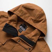 Columbia Men's Letter Print Hooded Casual Daily Outdoor Sports Jacket - Brown/Black - View 5
