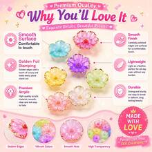 100pcs Acrylic Dual-Color Gold Foil Flower Beads, Acrylic Loose Beads For Jewelry Making - Two-tone Flower Bead - View 5