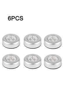 觸控式 LED 燈，銀色自黏式迷你櫥櫃照明燈，電池供電無線壓感小夜燈，適用於廚房、衣櫃、汽車、露營車、樓梯緊急照明，免鑽孔安裝 - 銀色外殼 - 查看 10