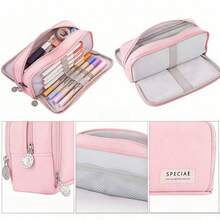 50pcs Morandi Stationery Set, Large Capacity Pencil Case, 6pcs Black Ballpoint Pens, 6pcs Morandi 0.5mm Colored Ballpoint Pens, 13-Color Gradient Highlighters, Sticky Notes, Eraser, Ruler, Cute Office And School Supplies, Neutral Gift, Back To School - Stationery Set - View 5