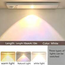 Rechargeable LED Cabinet Light With Motion Sensor - Wireless, USB Powered Night Light, Suitable For Various Room Types - 彩色 - 查看 8