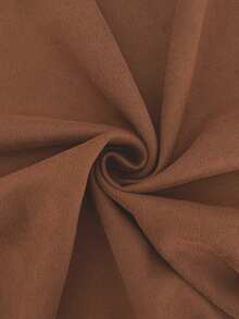 Atasan Rompi Motif Kancing Katak dari Kain Mirip Suede Bergaya Vintage - Coklat - View 6