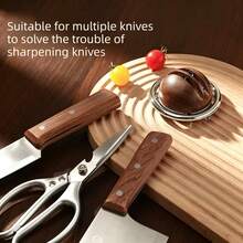 1pc Vintage Round Knife Sharpener, Quick Kitchen Knife Sharpener, Scissors Sharpener Tool, Practical Kitchen Tool. Manual Tool, Convenient And Practical. Restore Dull Blades To Sharpness, Kitchen Tool, Kitchen Supplies, Kitchen Accessories, Home Kitchen Supplies - Suction Cup - View 5