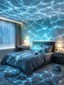 RGB Aurora Sky/Water Ripple Projection Light, USB Powered, Creates A Dreamy Aurora And Starry Sky Visual Effect, Perfect For Kids' Rooms, Bedrooms, Living Rooms, Cafes, And Other Indoor Ambiance Decoration. - Colored Light - View 9