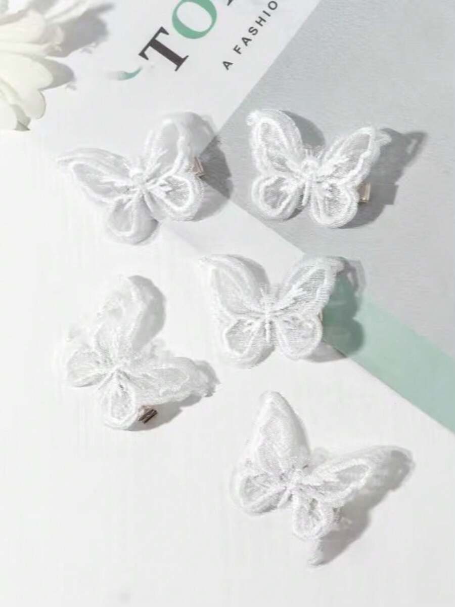 Cute Butterfly Hair Clip Suitable For Daily Wear - White - View 1