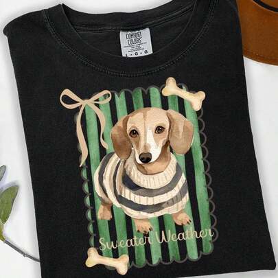 [blusas tshirt bonitas]Camiseta de mamá de perro salchicha estilo coqueta para amantes de los perros